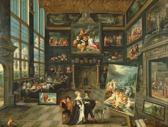 Innenansicht einer Galerie, 1637